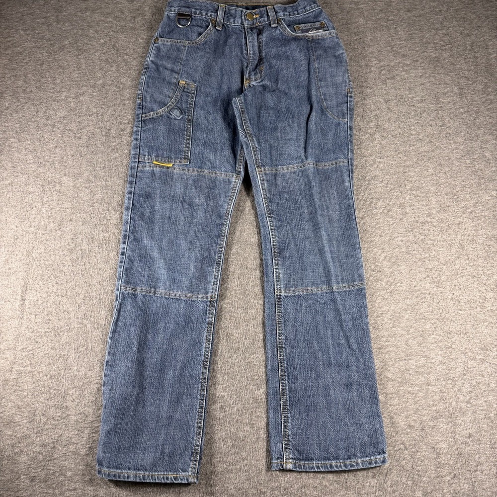 Womens Biker Jeans Diamond Gusset Defender 4 X 30 Dark Denim Moto Made In USA